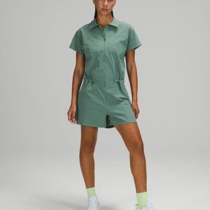 LULULEMON Stretch Rib Pocketed Romper Womens 8 In Green